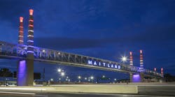 Maitland pedestrian bridge along Florida I-4 features LED fixtures from Acclaim Lighting