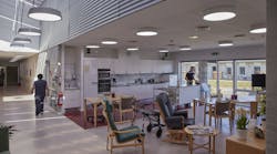 Care staff such as those pictured here in a common area of Bauneparken nursing home provided input on Chromaviso's circadian lighting user interface design, so the company is hoping they will be comfortable - and compliant - in using the system.